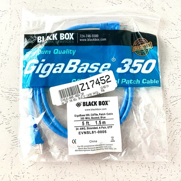 Black Box GigaBase 350 Ethernet Cable - Cat5e Patch Cable - 5ft - Picture 1 of 1